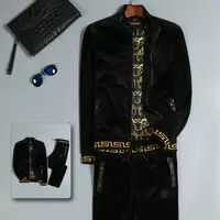 versace agasalho jaqueta et pantalon cuir col